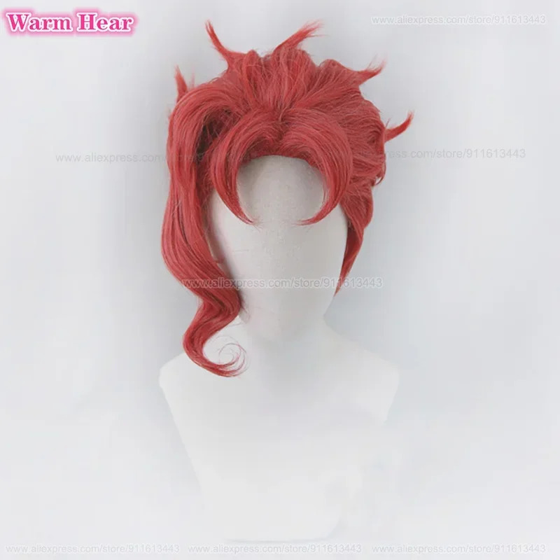 Anime Cosplay Red Hair - Noriaki Kakyoin 합성 유니섹스 30cm 레드