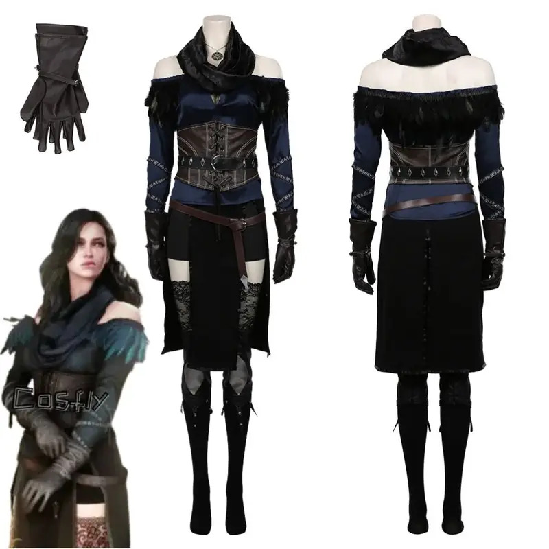 Anime Cosplay Youtube Shorts - Yennefer 코스프레 판타지아 의상 변장 여성용