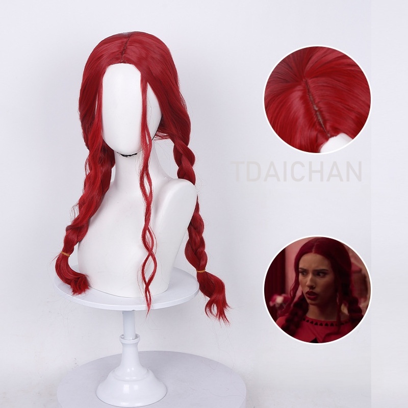 곱슬 코스프레 가발 레드 프린세스 하트 헤어스타일 클로 - Anime Cosplay Red Hair 리뷰 및 가격