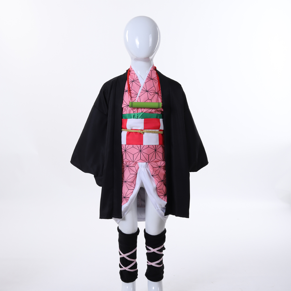 완전한 네즈코 카마도 코스프레 세트 일본식 기모노 핑크 - Anime Cosplay Nezuko 리뷰 및 가격