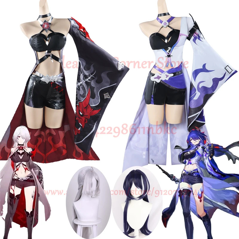 재고 있음 Acheron 코스프레 의상 Honkai 스 - Anime Cosplay Youtube Shorts 리뷰 및 가격