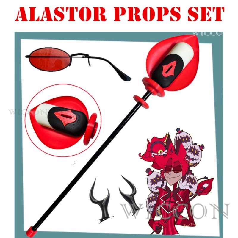 Alastor 코스프레 마이크 지팡이 헤드기어 안경 헤 - Anime Cosplay Glasses 리뷰 및 가격