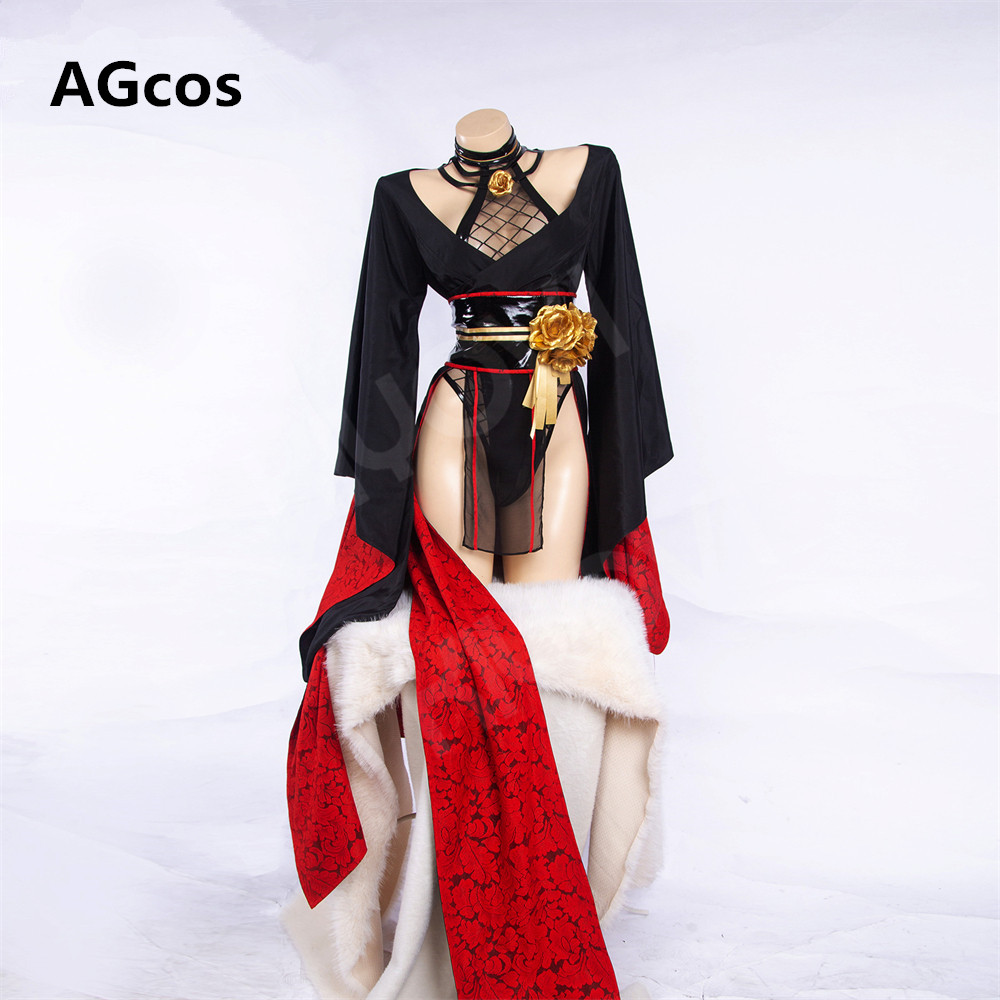 AGCOS 코스튬 기모노 치파오 원피스 여성 섹시 코스 - Anime Cosplay Yor Forger 리뷰 및 가격